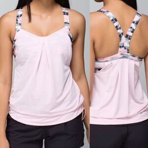 Lululemon blush Rest Less Tank Heathered Barely Pink Wamo Camo size 6